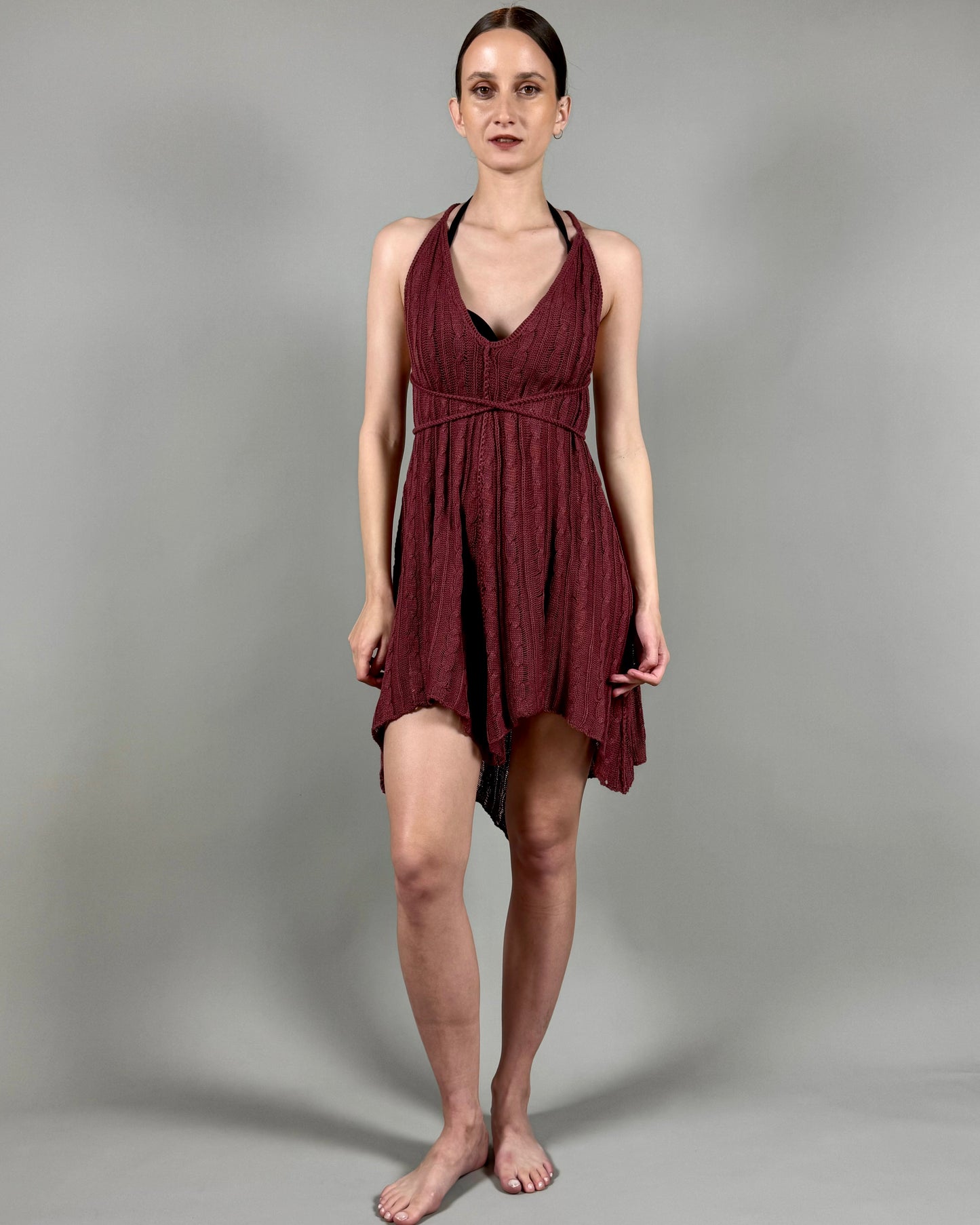 Summer Knit Dress “Lile”, Handcrafted Openwork Dress