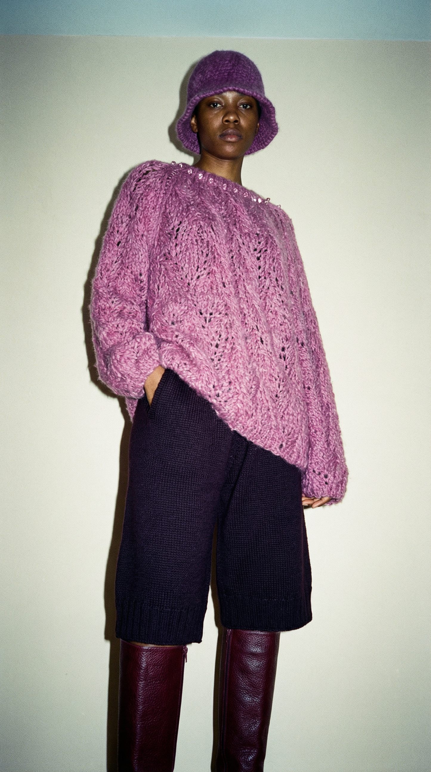 Openwork Handknitted Pullover