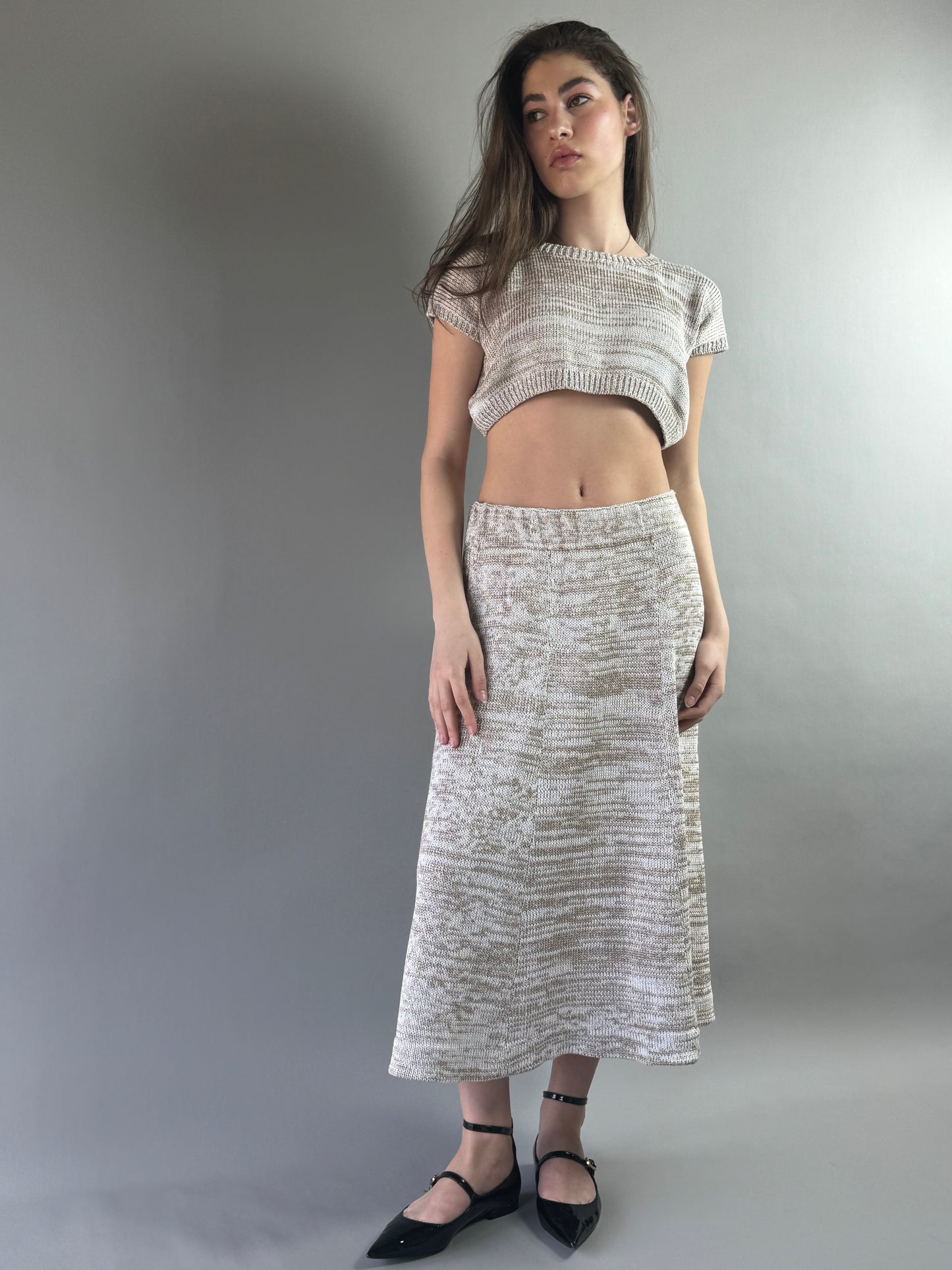 მიდი ქვედაბოლო ჯიბეებით/ summer midi skirt with pockets